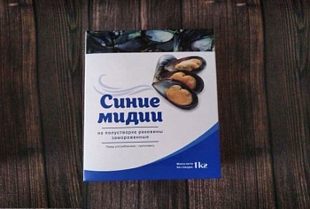 Мидии синие, на полустворке раковины