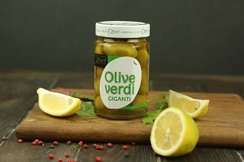Оливки зеленые OLIVE VERDI гигант, с косточкой